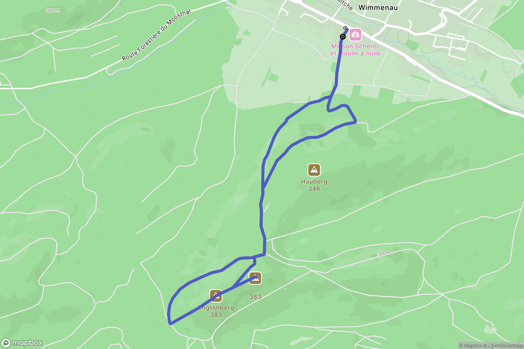 Wimmenau : carte du parcours de randonnée - France