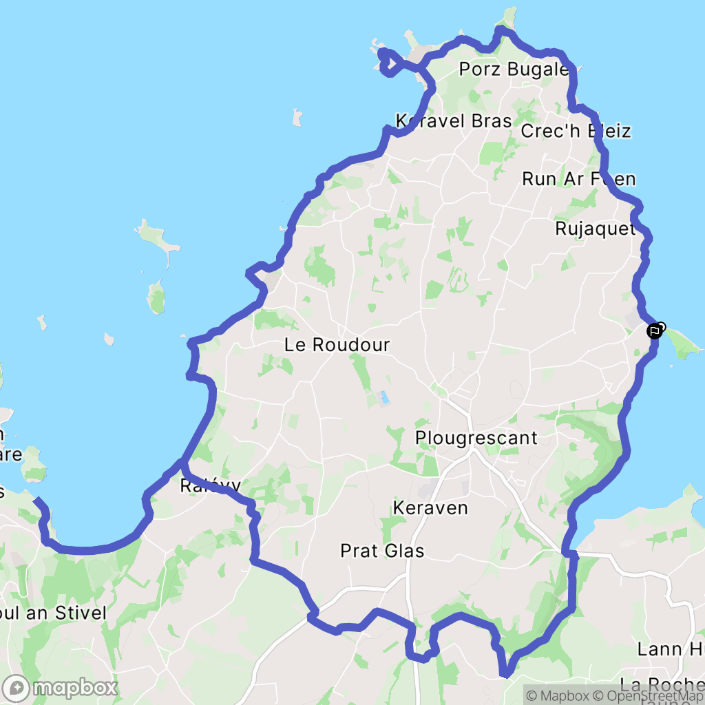 Plougrescant : carte du parcours de randonnée - France