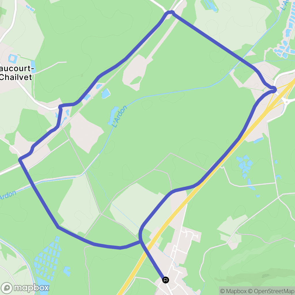 Urcel : carte du parcours de randonnée - France