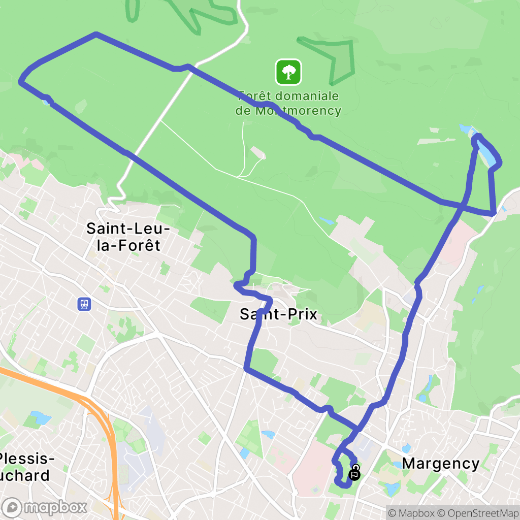 Eaubonne : carte du parcours de randonnée - France