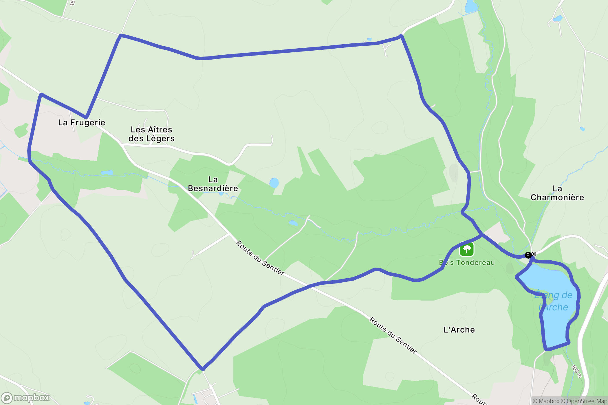 Villedômer : carte du parcours de randonnée - France