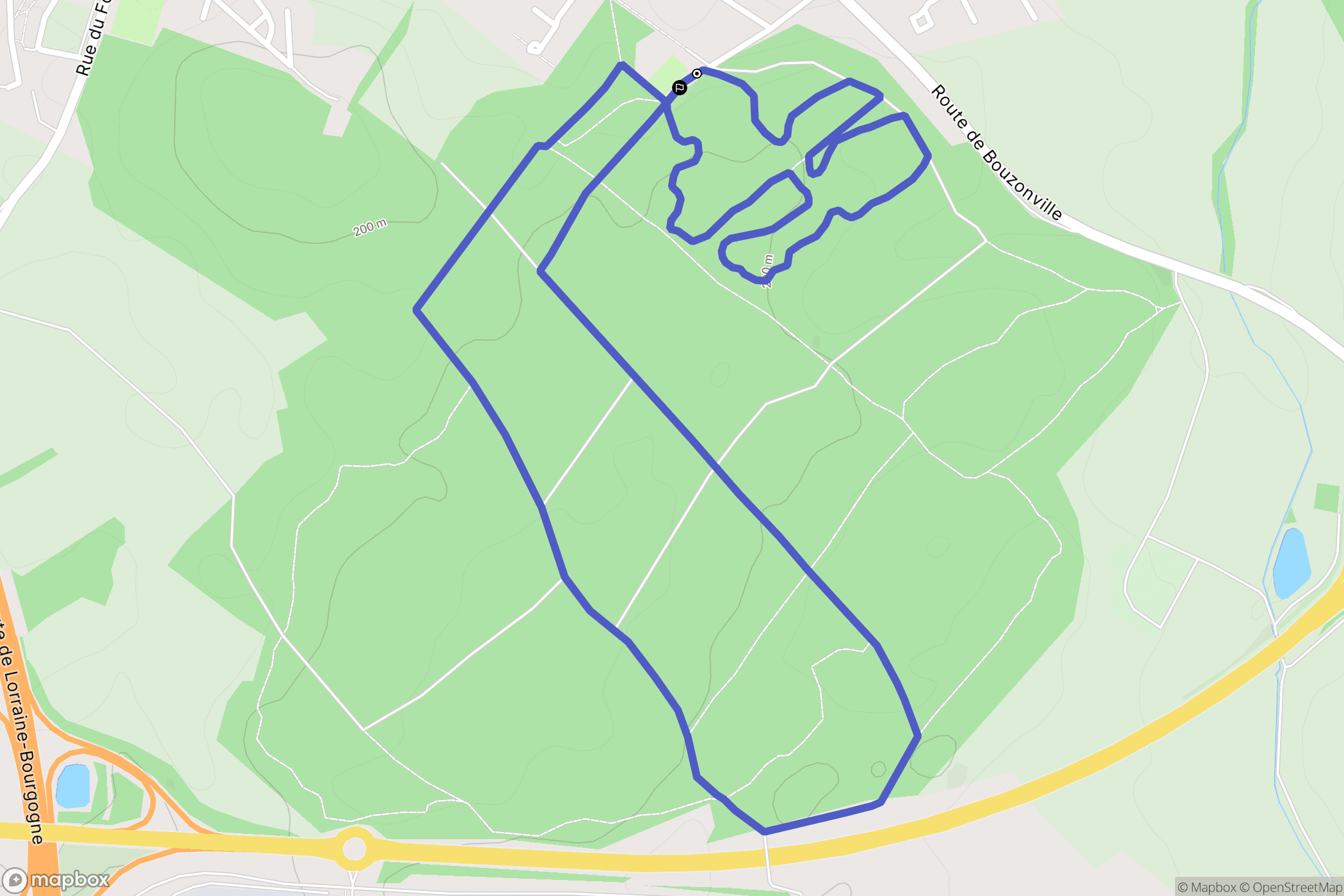 Yutz : carte du parcours de randonnée - France