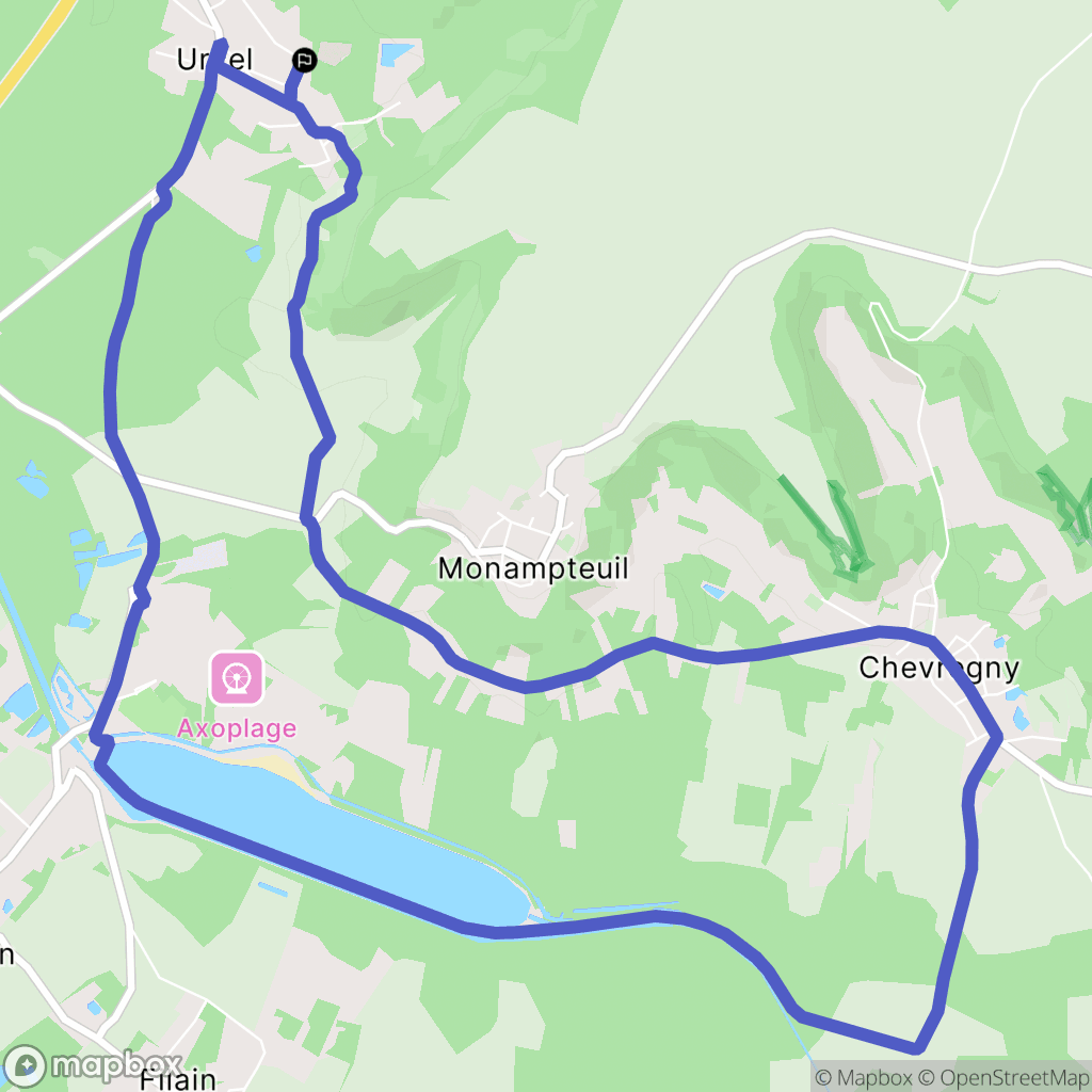 Urcel : carte du parcours de randonnée - France