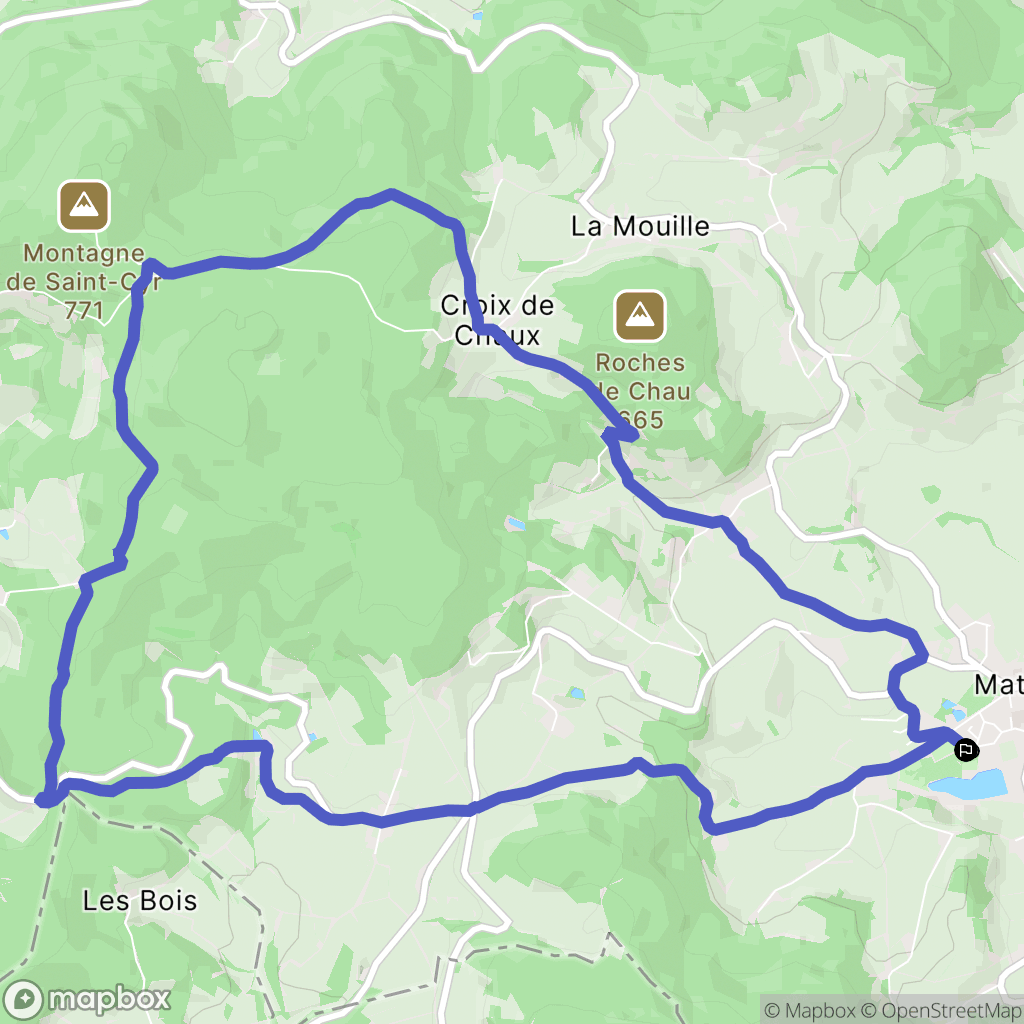 Matour : carte du parcours de randonnée - France