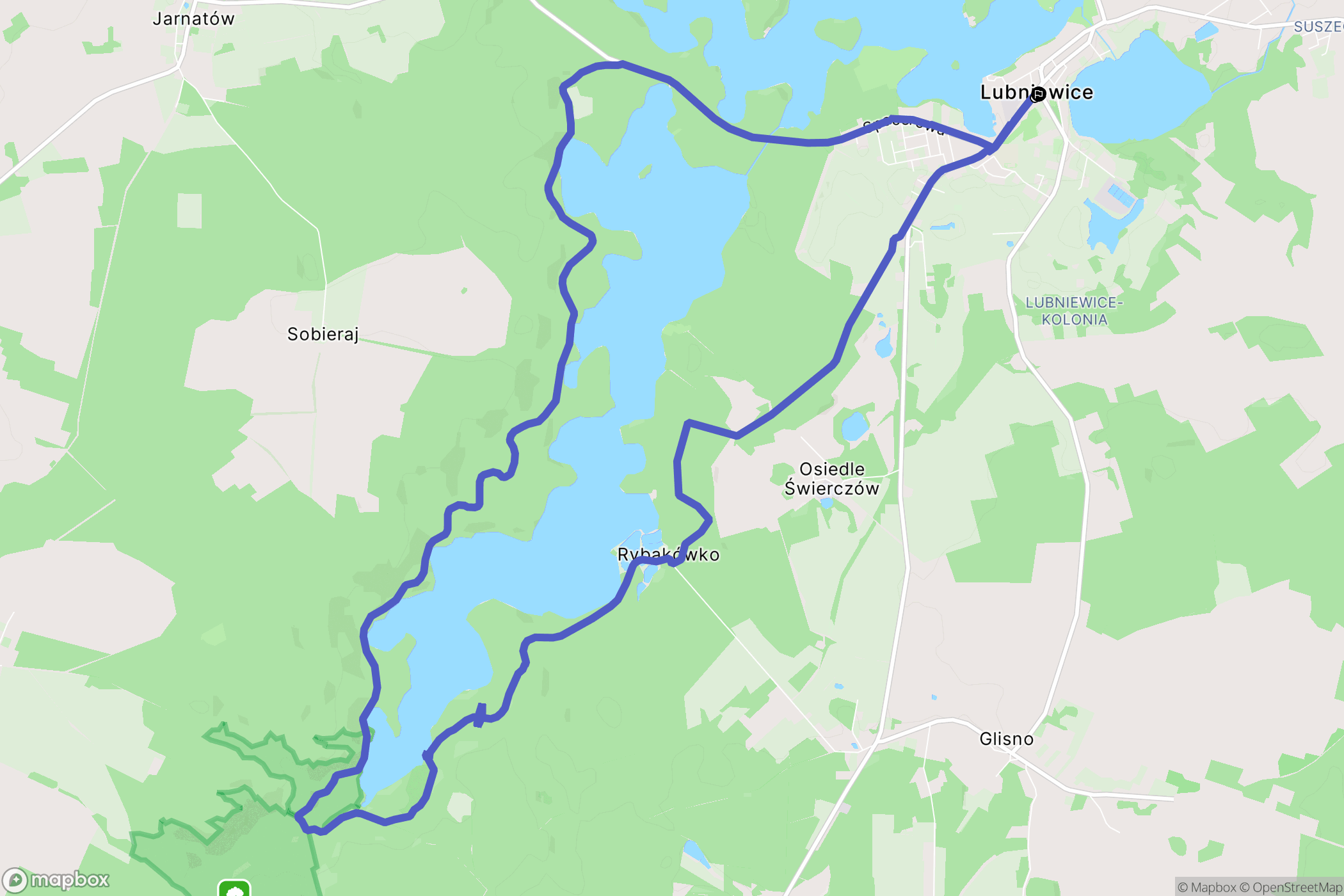 Lubniewice: mapa trasy - Poland