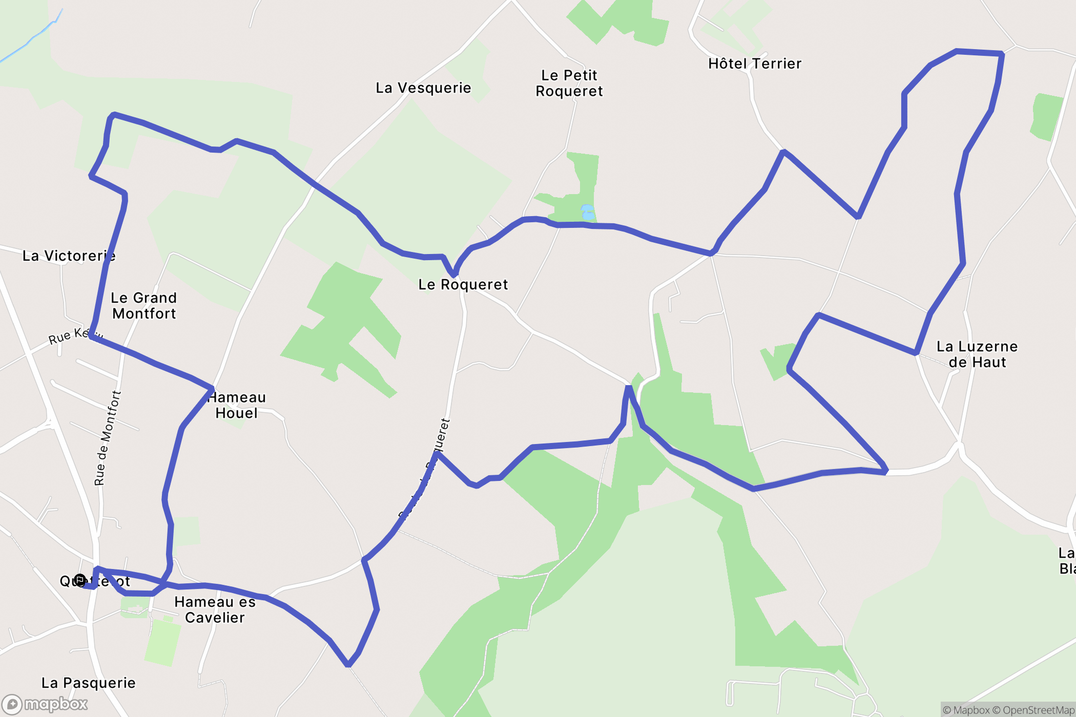 Bricquebec-en-Cotentin : carte du parcours de randonnée - France