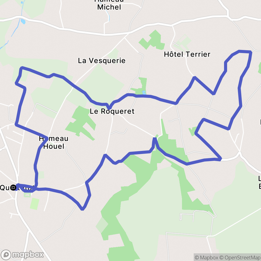 Bricquebec-en-Cotentin : carte du parcours de randonnée - France