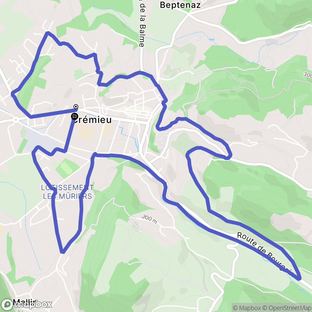 Crémieu : carte du parcours de randonnée - France