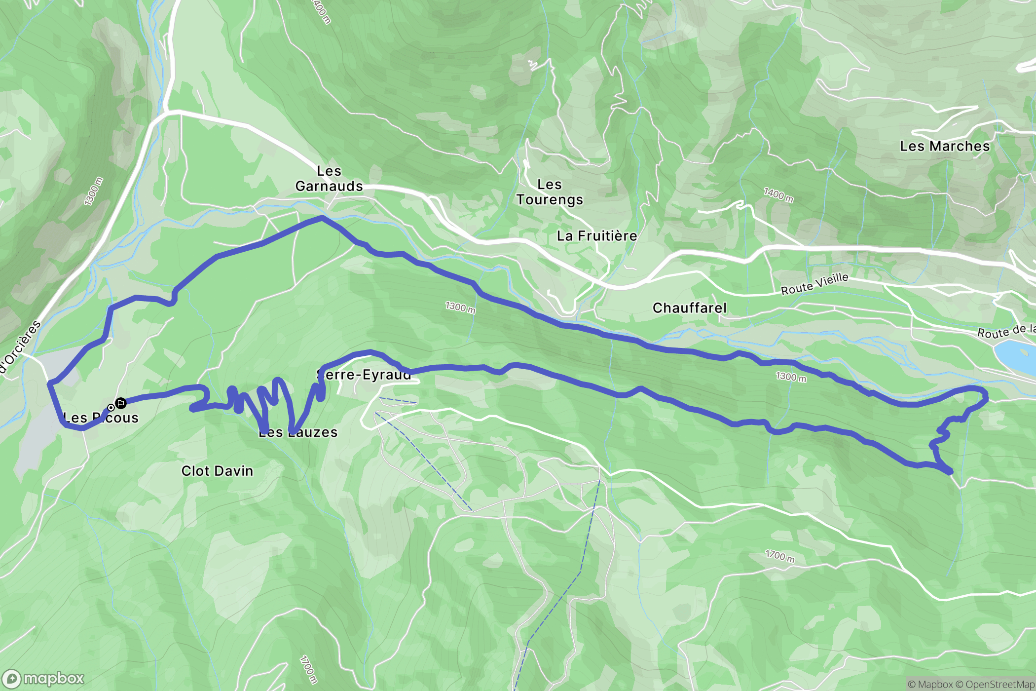 Saint-Jean-Saint-Nicolas : carte du parcours de randonnée - France