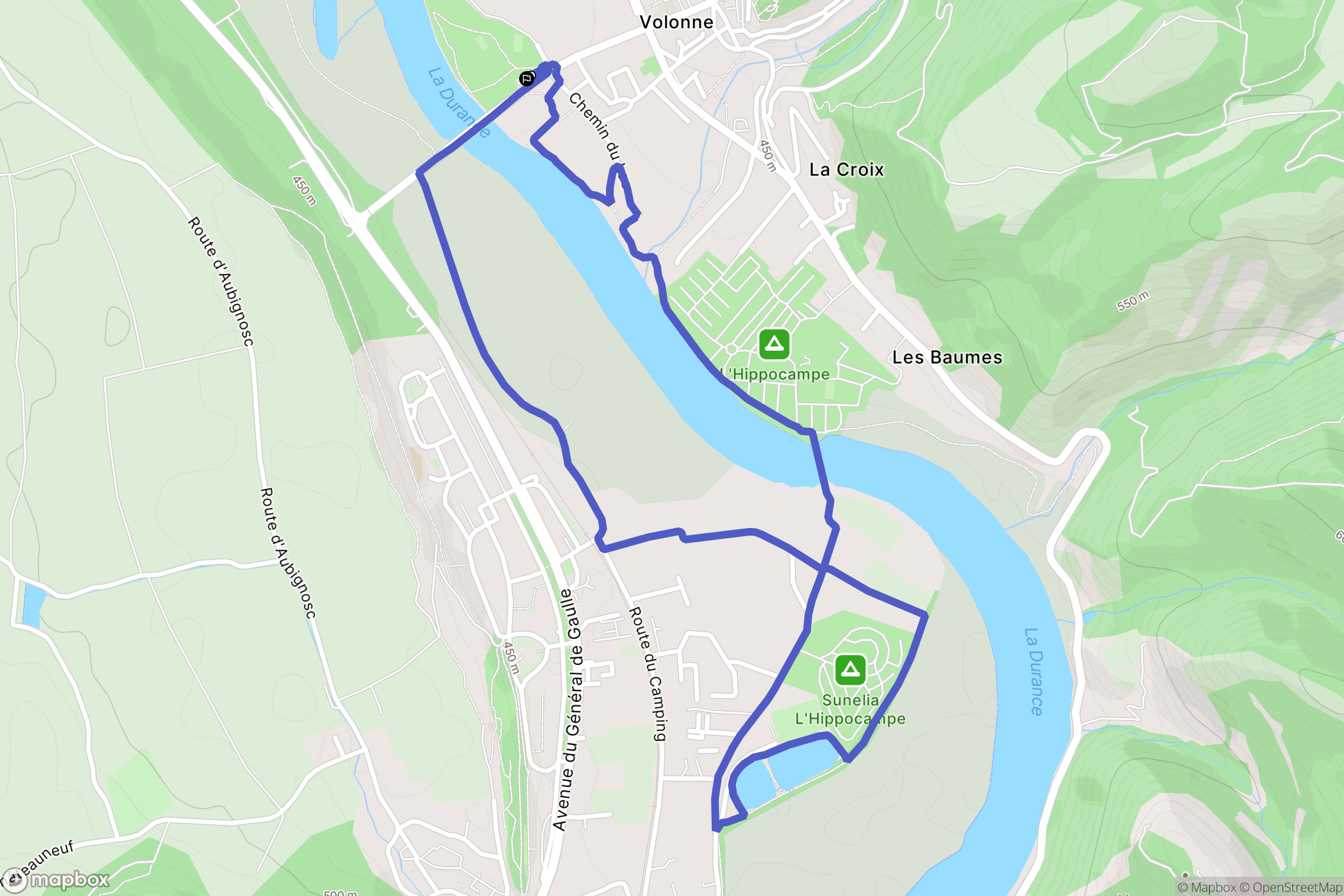 Volonne : carte du parcours de randonnée - France