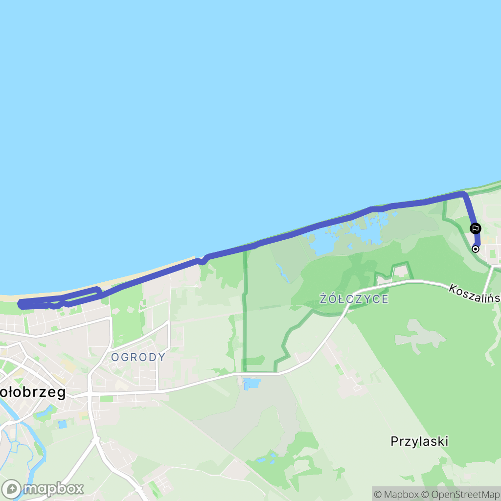 Kołobrzeg: mapa trasy - Poland