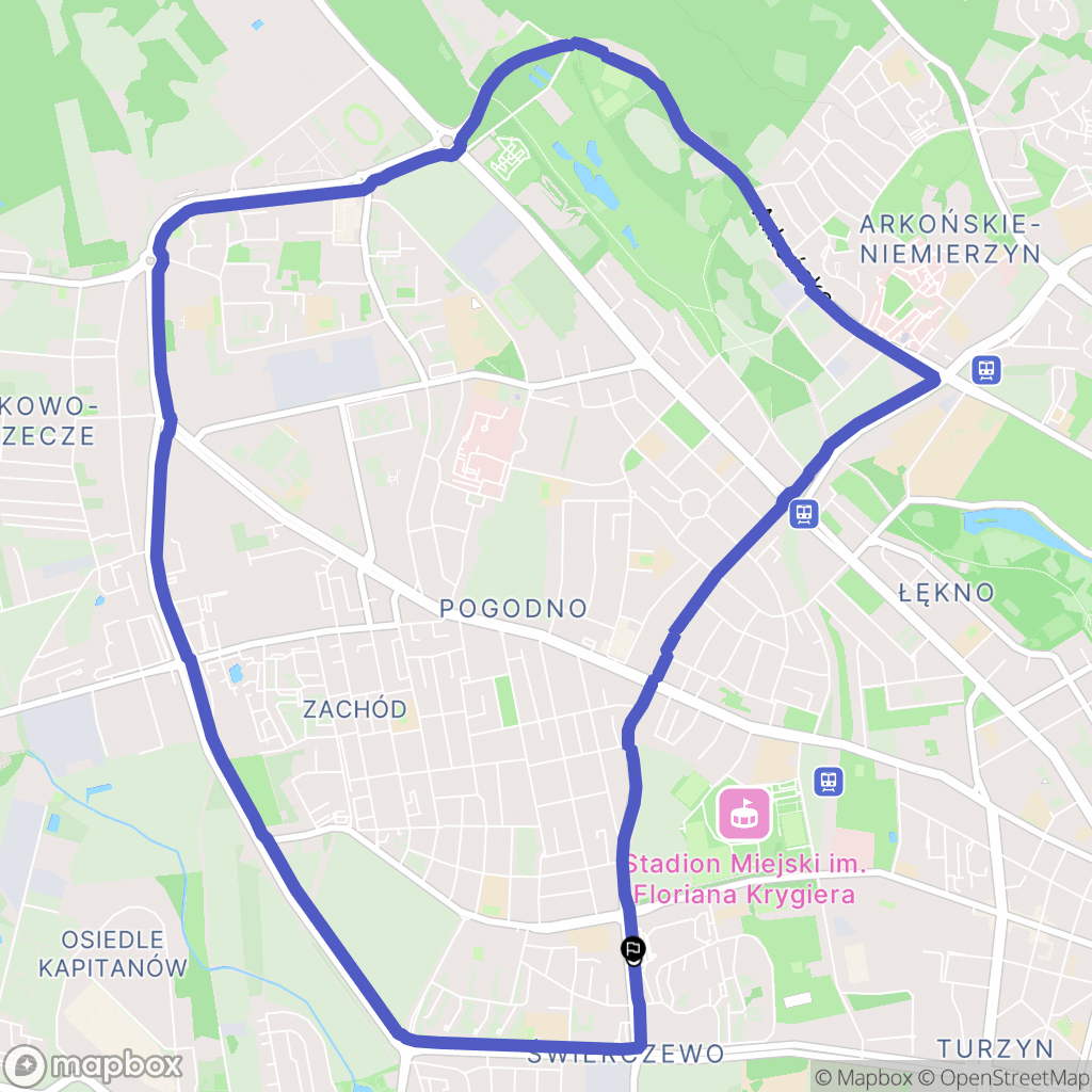 Szczecin: mapa trasy - Poland