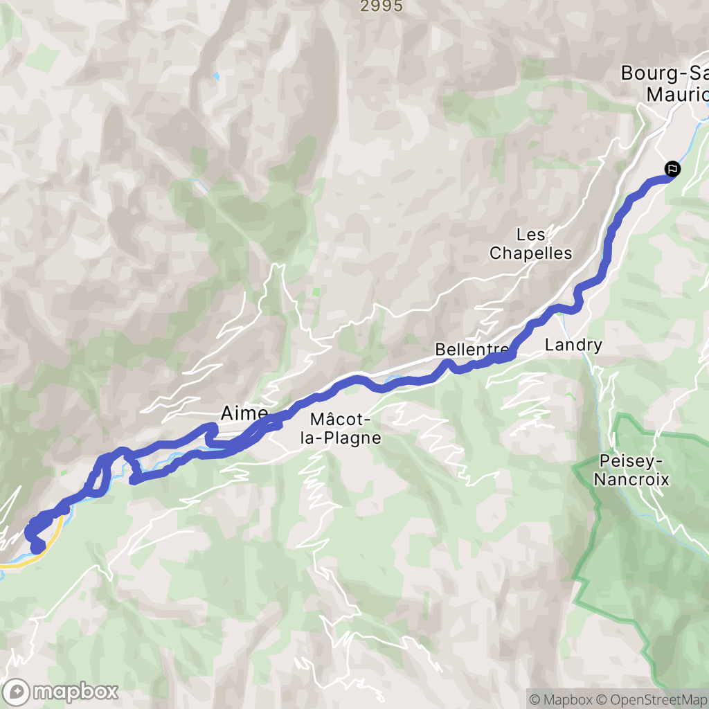 Bourg-Saint-Maurice : carte du parcours de randonnée - France