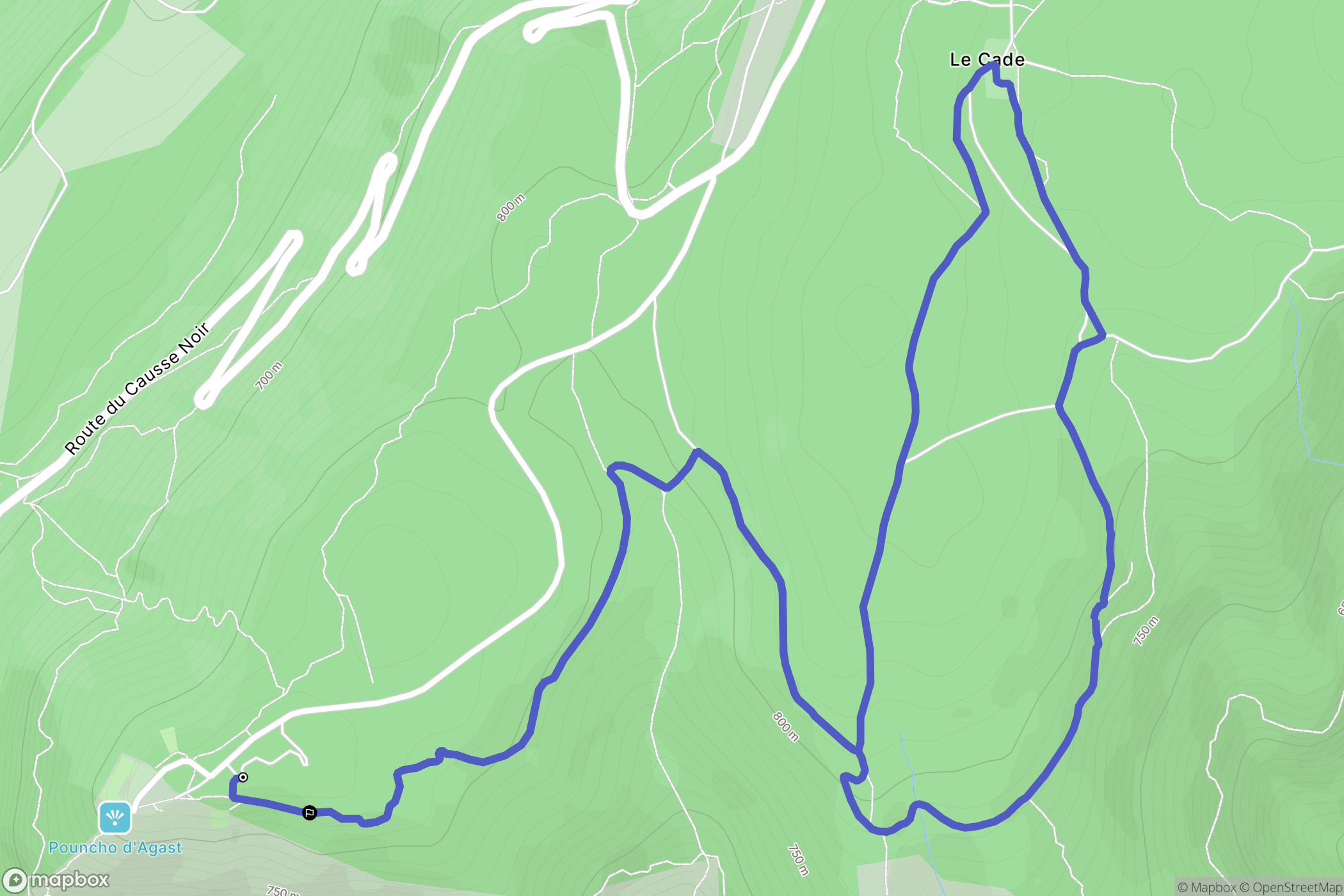 Millau : carte du parcours de randonnée - France