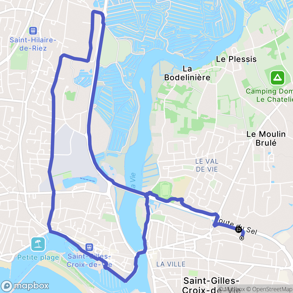 Saint-Gilles-Croix-de-Vie : carte du parcours de randonnée - France