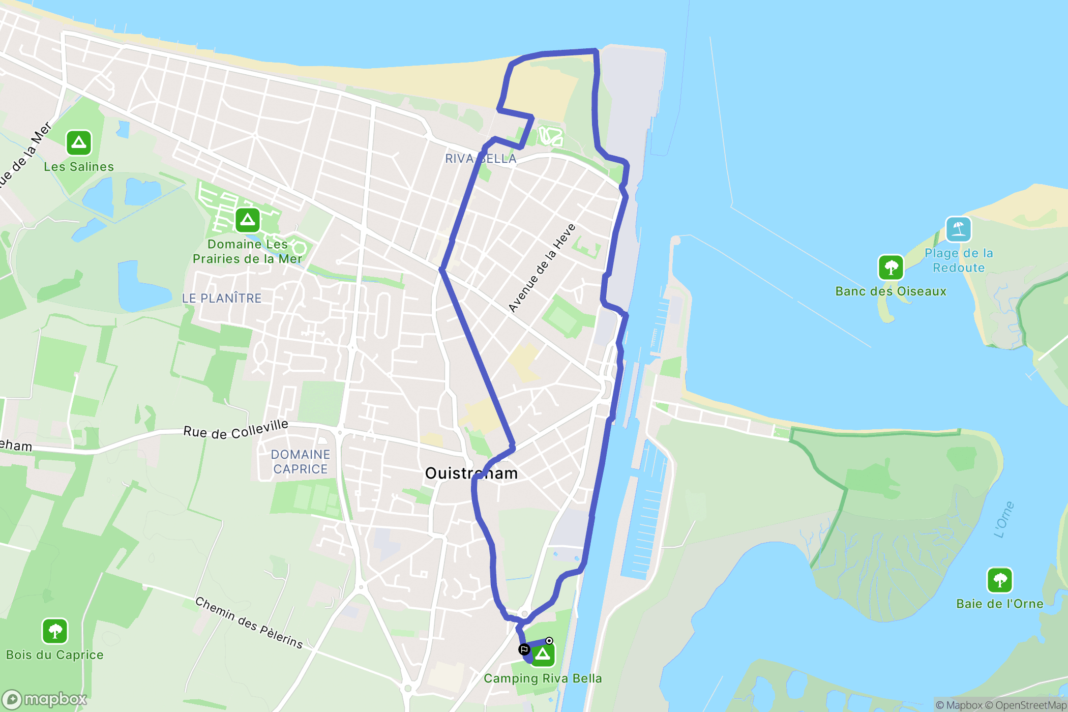 Ouistreham : carte du parcours de randonnée - France
