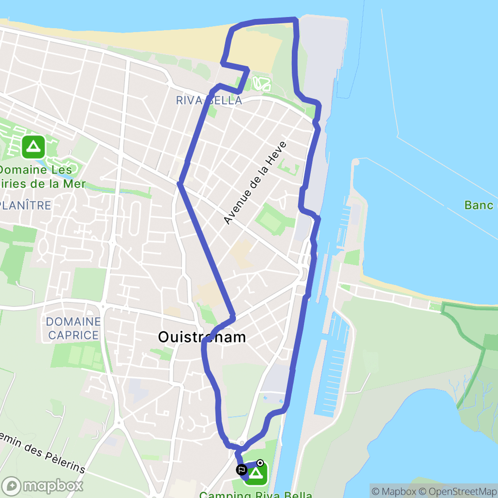 Ouistreham : carte du parcours de randonnée - France