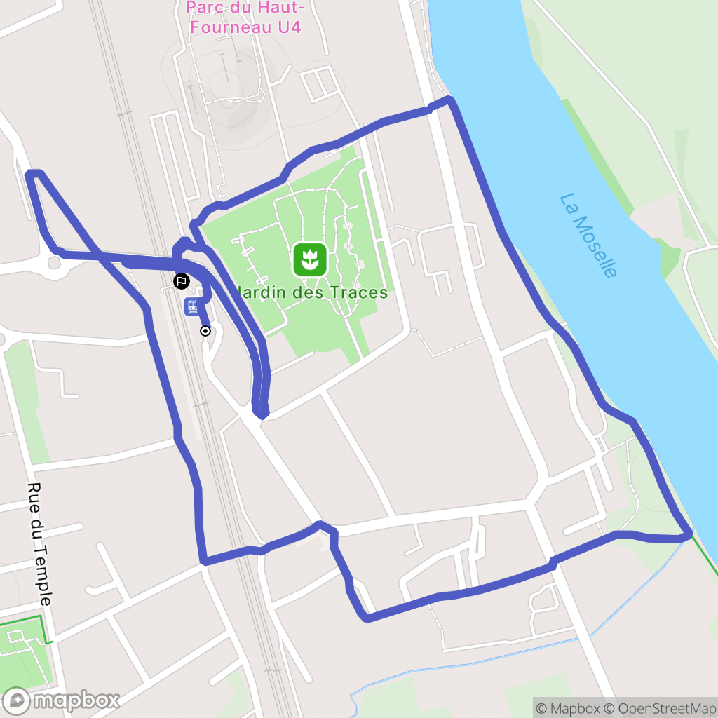 Uckange : carte du parcours de randonnée - France
