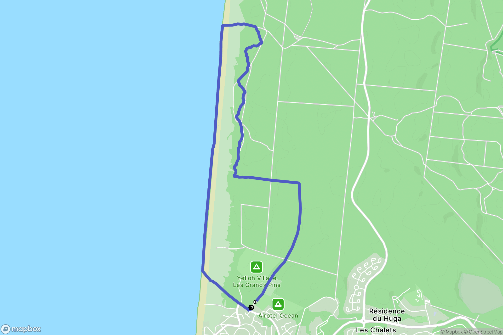Lacanau : carte du parcours de randonnée - France