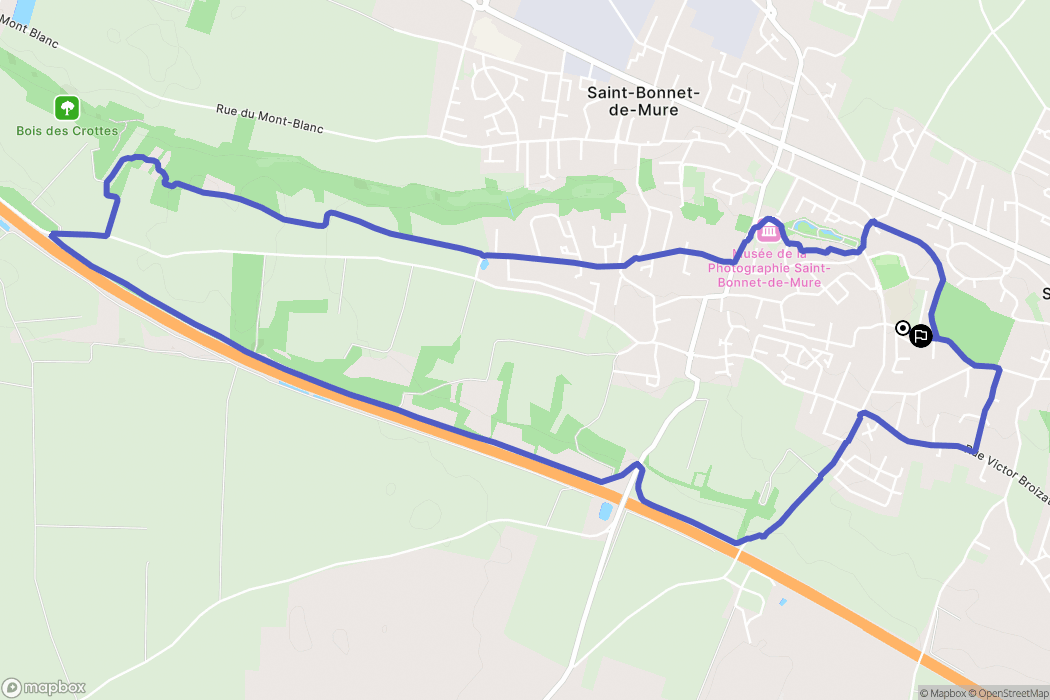 Saint-Laurent-de-Mure : carte du parcours de randonnée - France