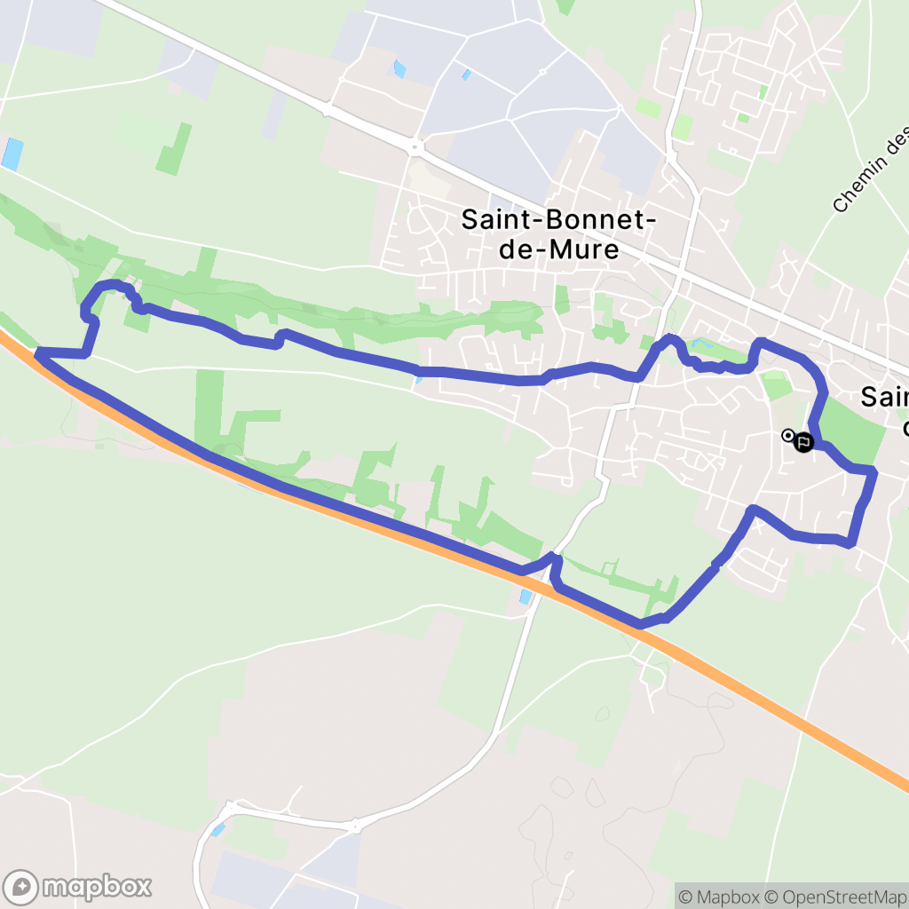 Saint-Laurent-de-Mure : carte du parcours de randonnée - France