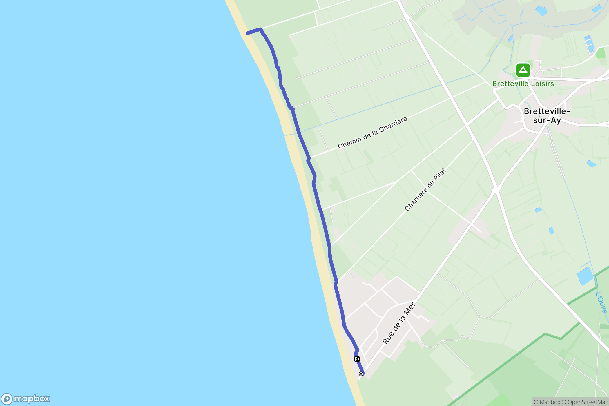 Bretteville-sur-Ay : carte du parcours de randonnée - France