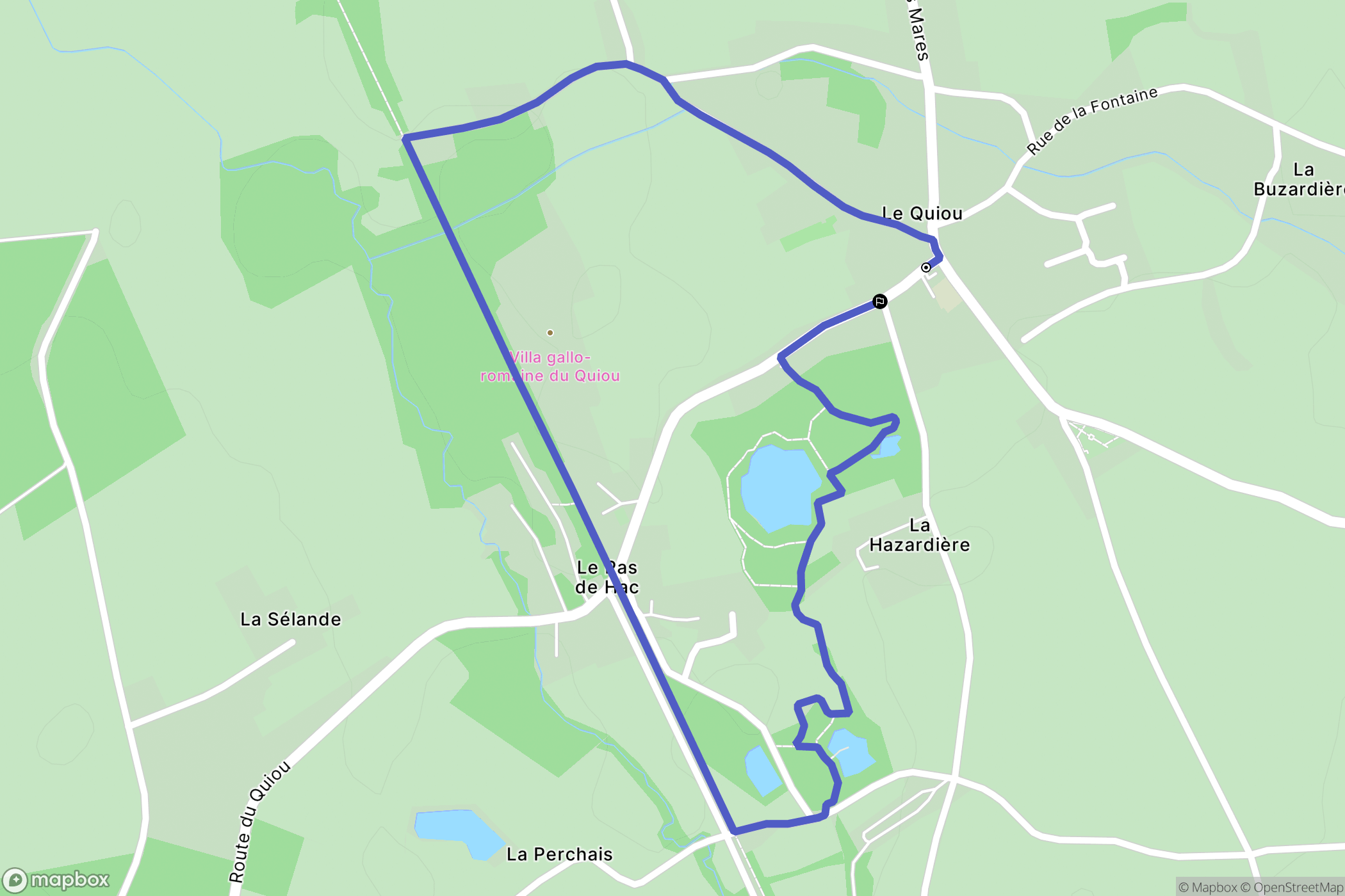 Le Quiou : carte du parcours de randonnée - France