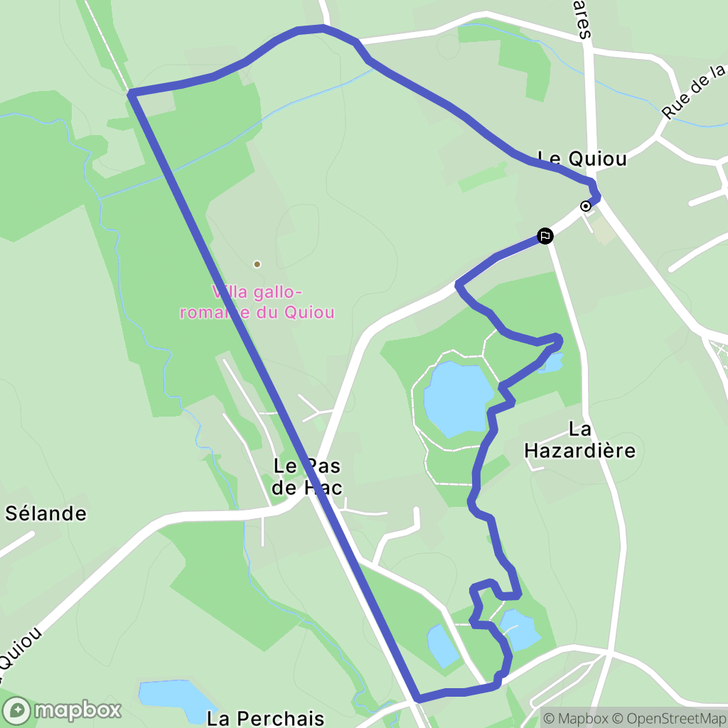 Le Quiou : carte du parcours de randonnée - France