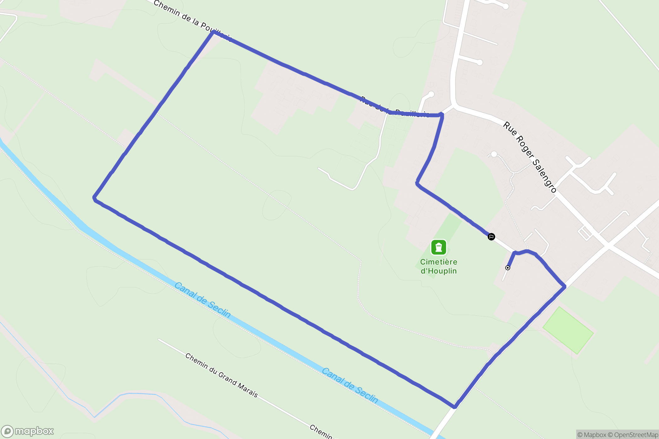 Houplin-Ancoisne : carte du parcours de randonnée - France