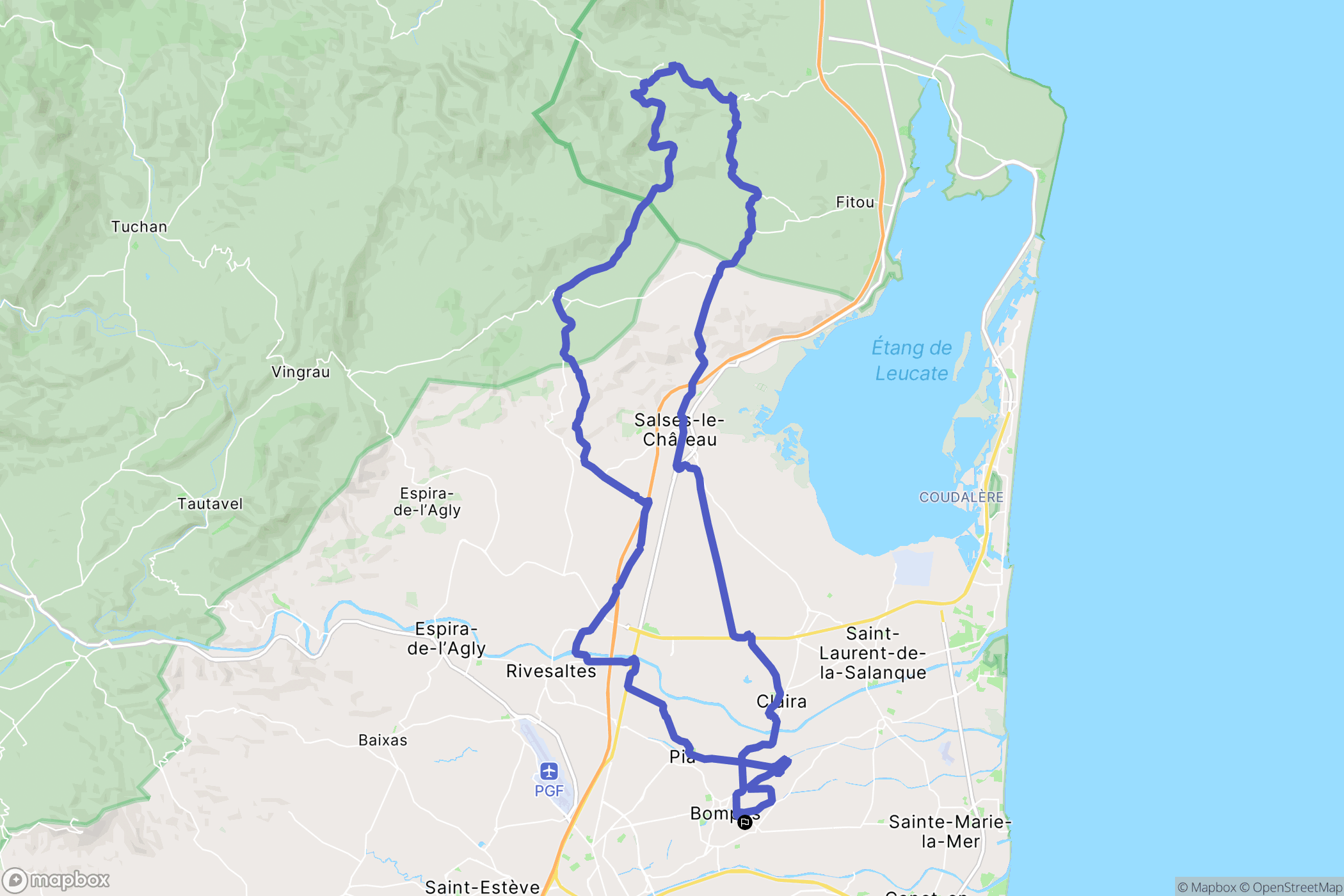 Bompas : carte du parcours de randonnée - France