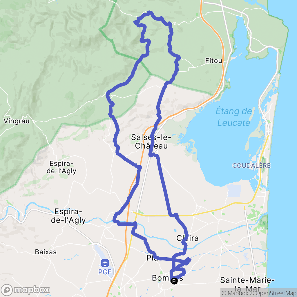 Bompas : carte du parcours de randonnée - France