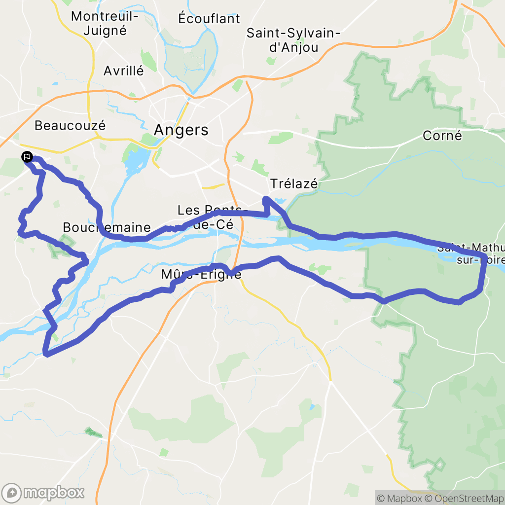 Saint-Léger-de-Linières : carte du parcours de randonnée - France