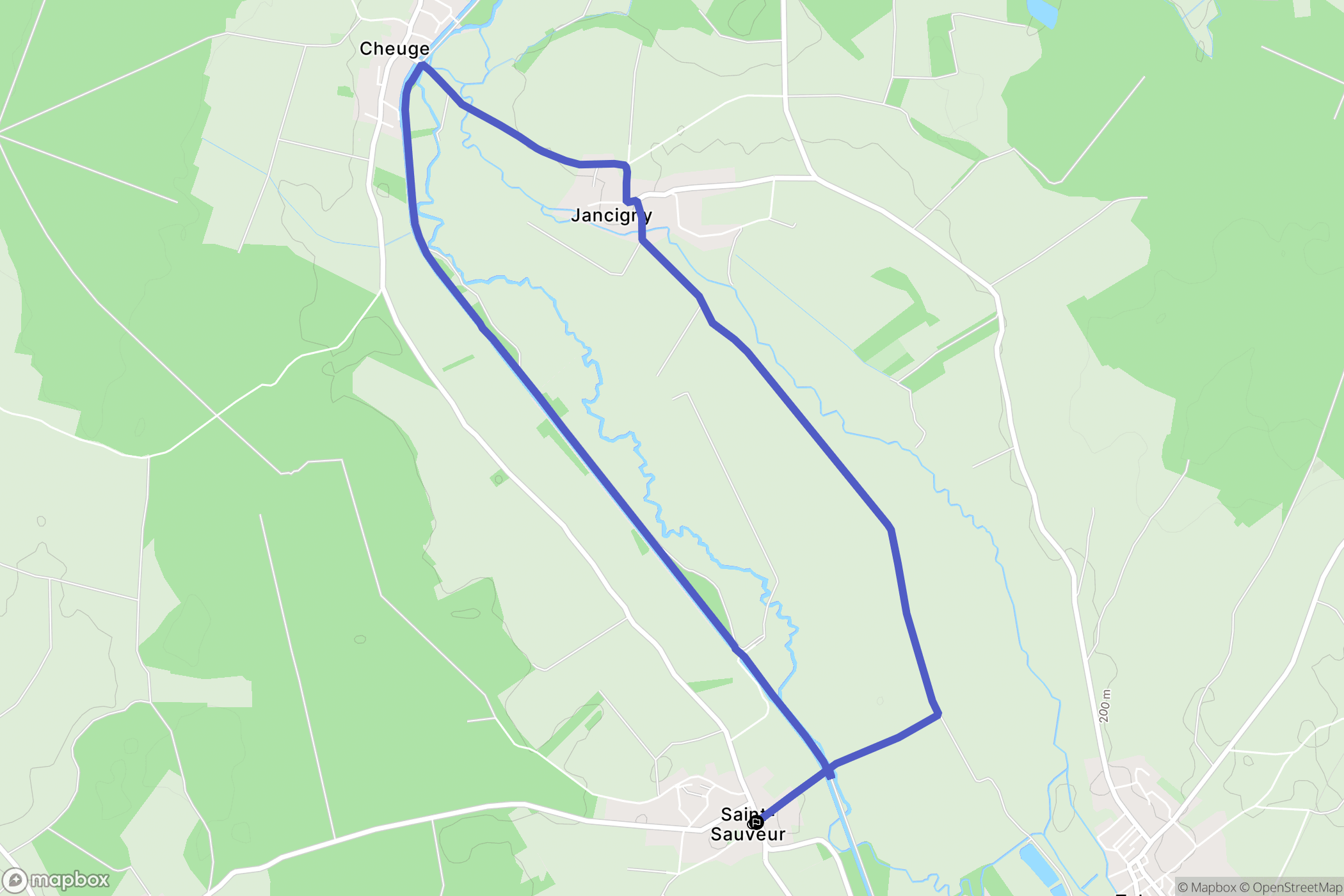 Saint-Sauveur : carte du parcours de randonnée - France