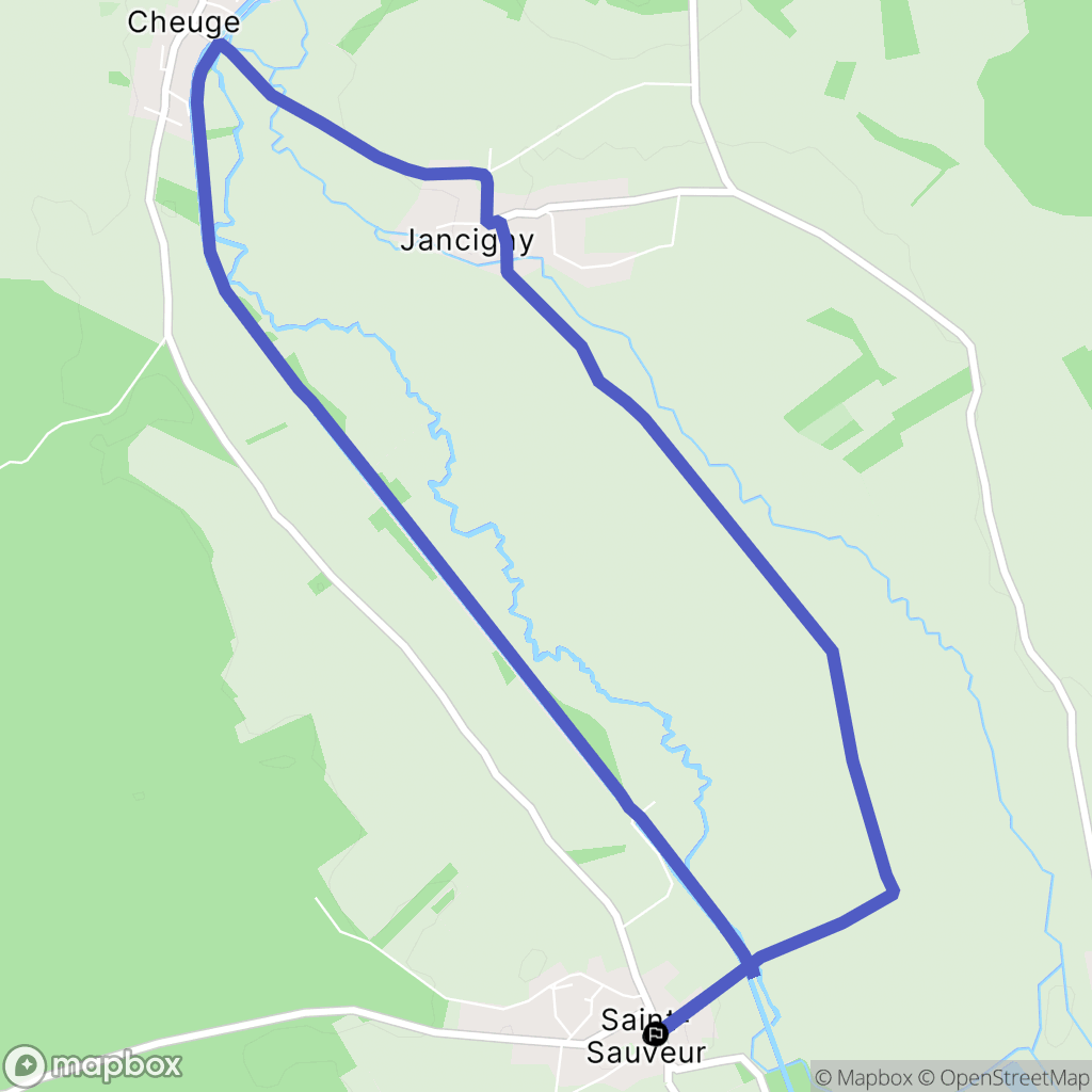 Saint-Sauveur : carte du parcours de randonnée - France