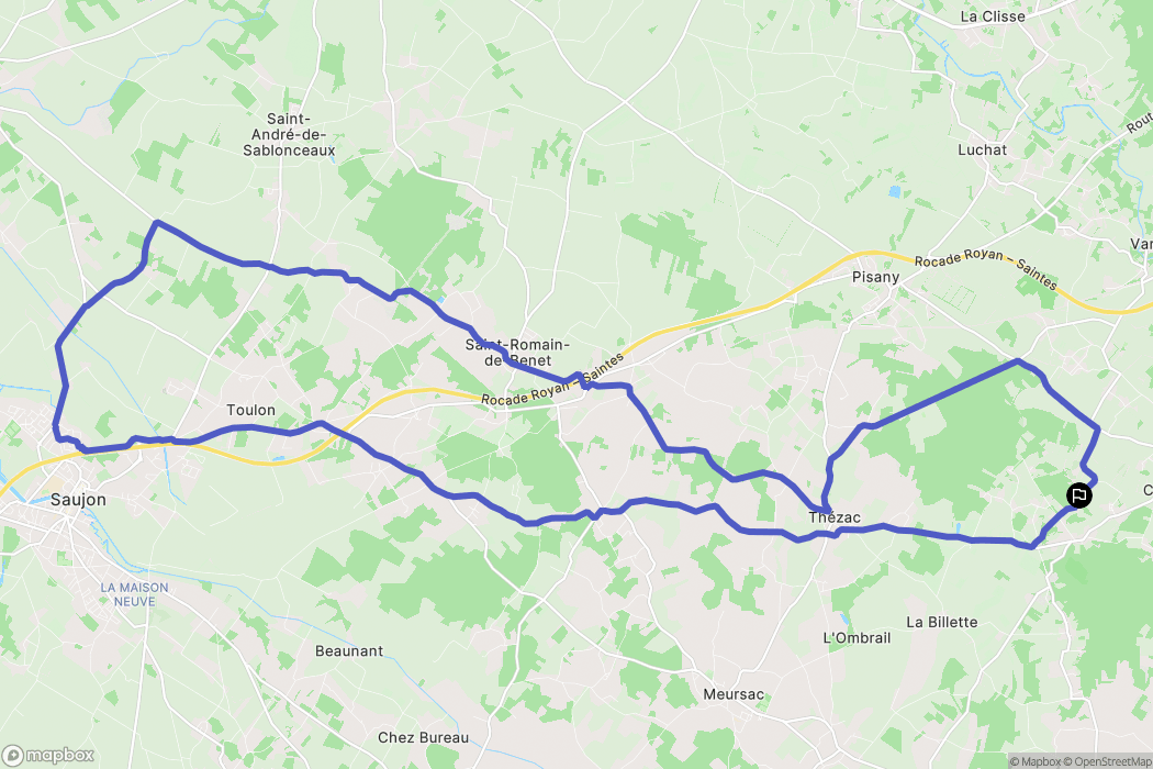 Rétaud : carte du parcours de randonnée - France
