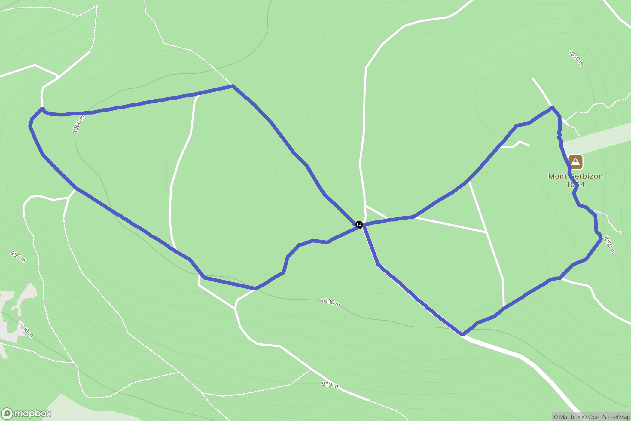 Mézères : carte du parcours de randonnée - France