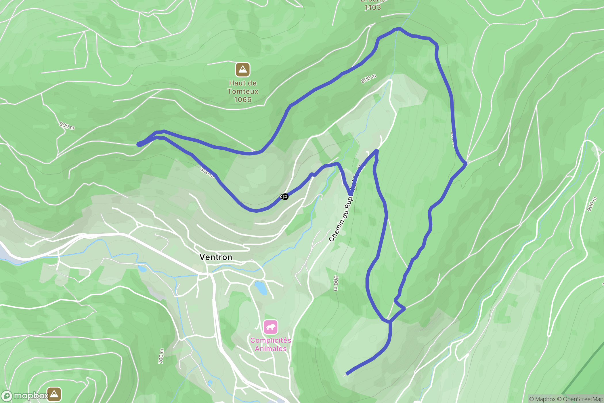 Ventron : carte du parcours de randonnée - France
