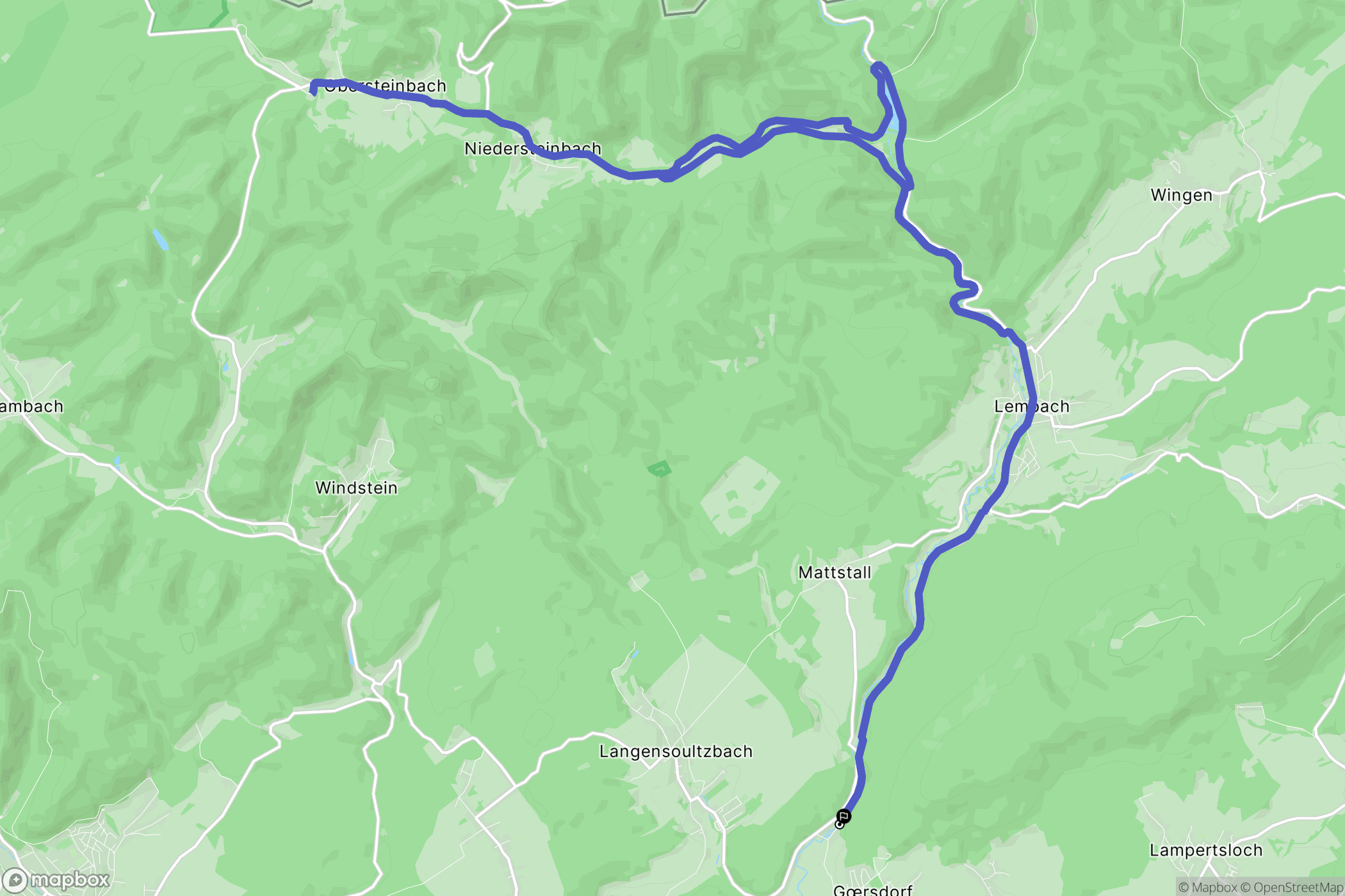 Gœrsdorf : carte du parcours de randonnée - France