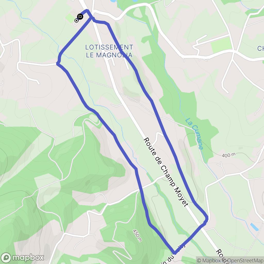 Varacieux : carte du parcours de randonnée - France