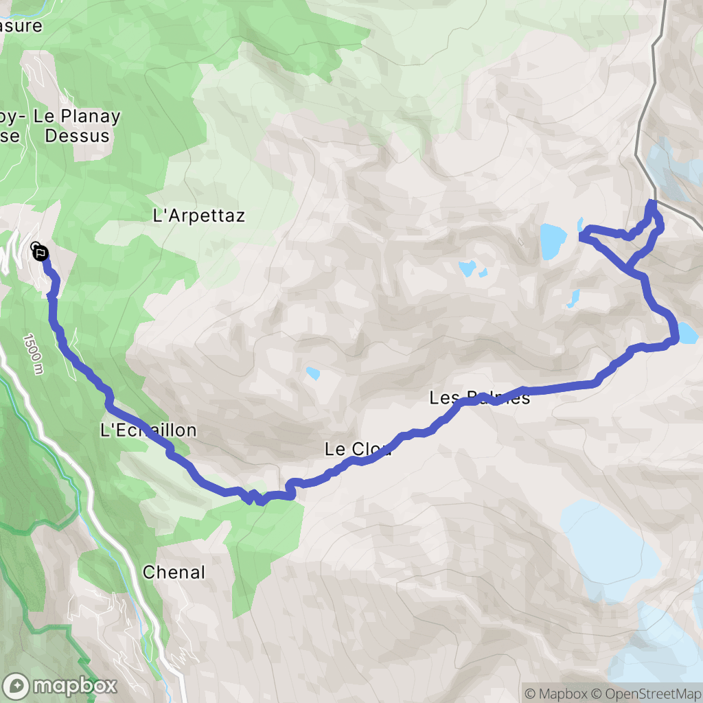 Sainte-Foy-Tarentaise : carte du parcours de randonnée - France