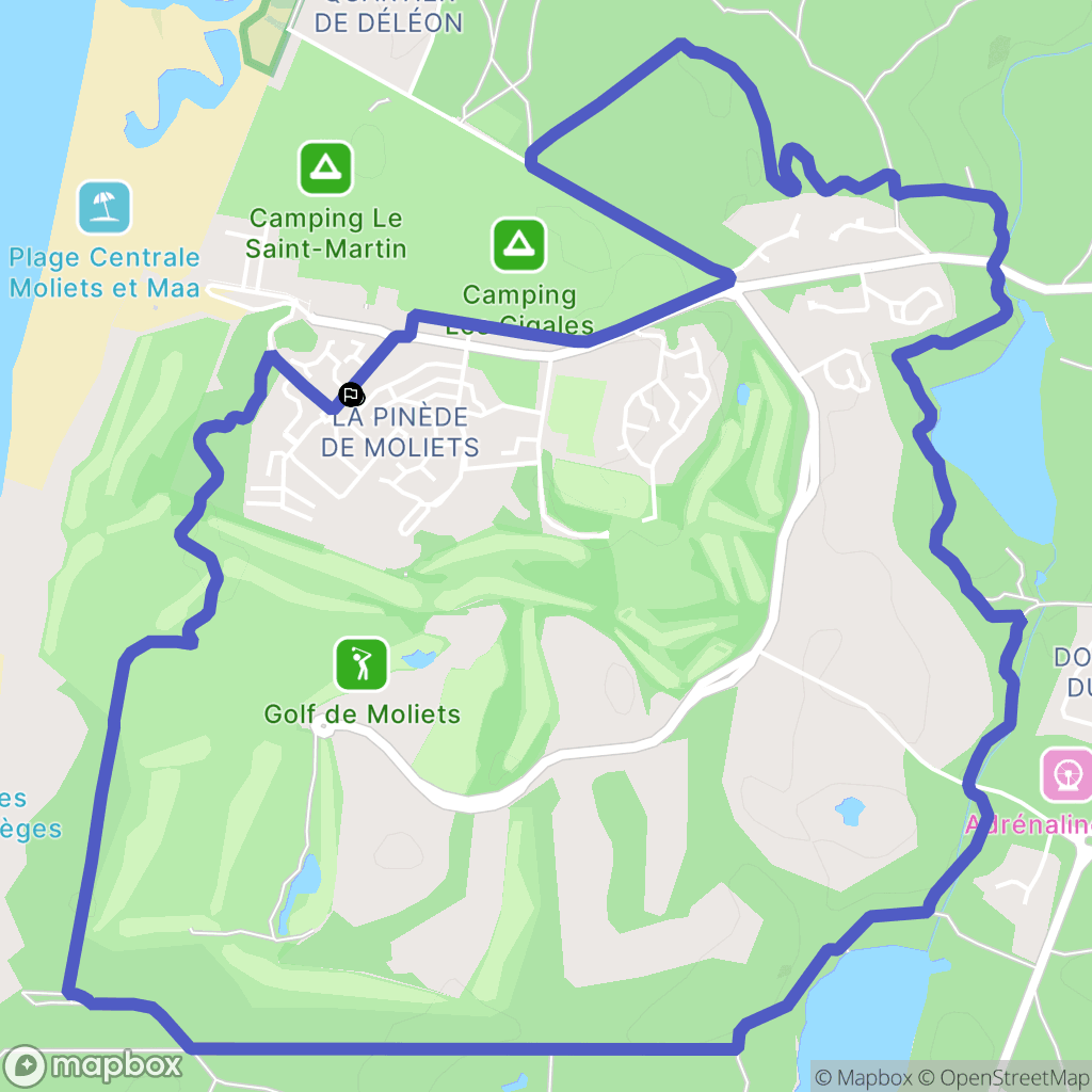Moliets-et-Maa : carte du parcours de randonnée - France