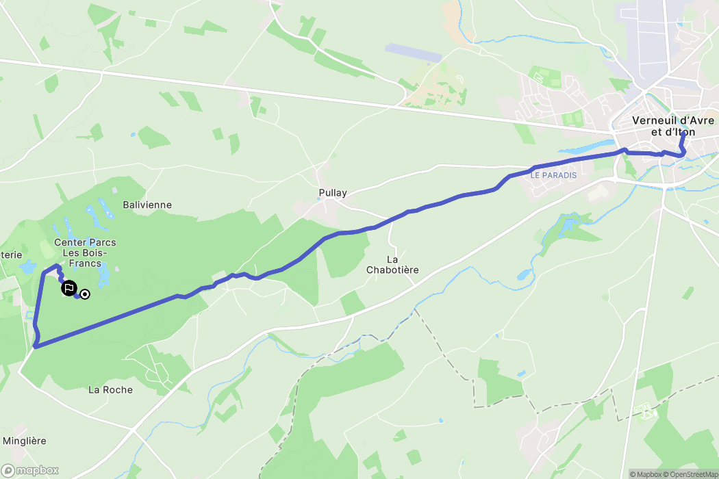 Pullay : carte du parcours de randonnée - France