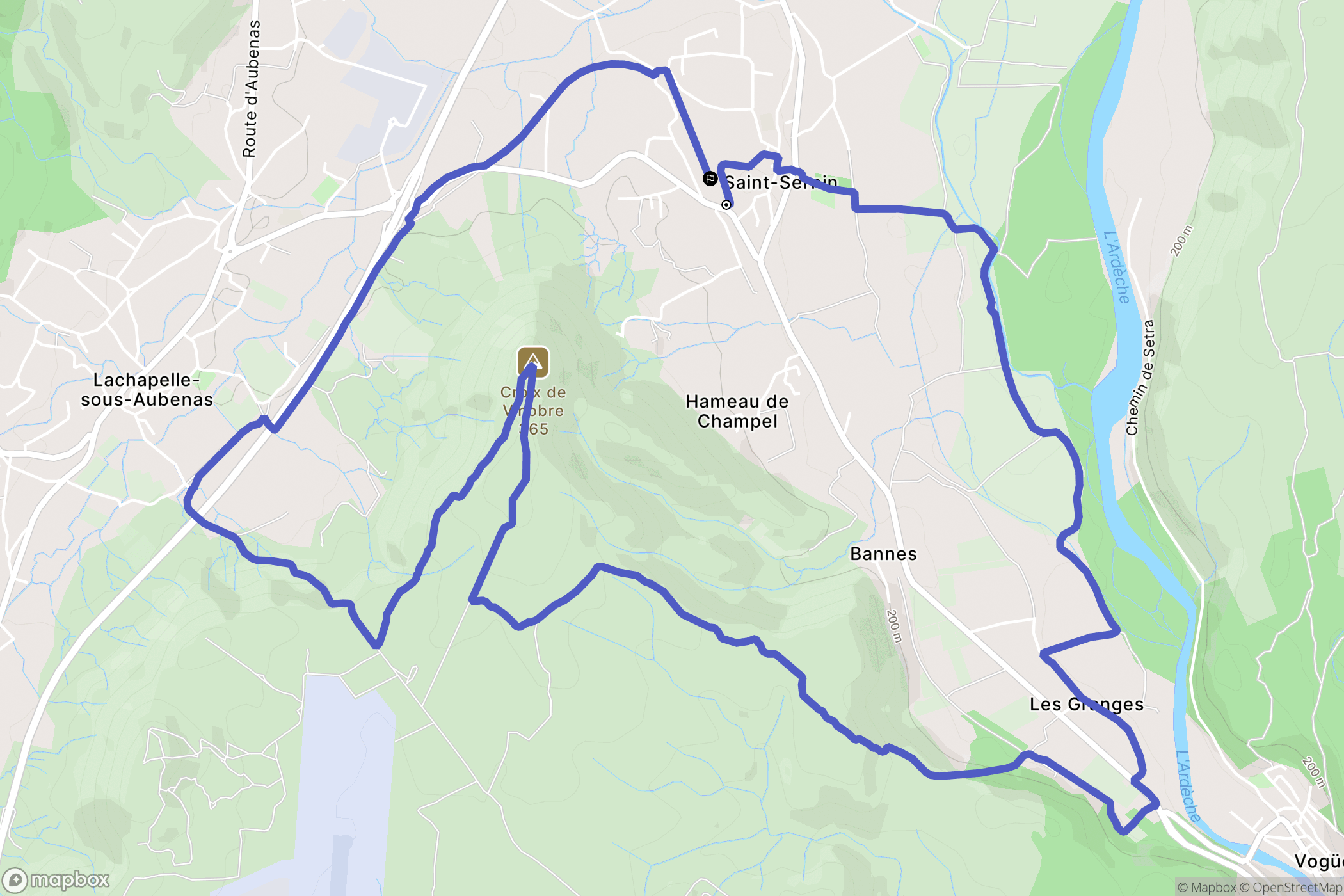 Saint-Sernin : carte du parcours de randonnée - France