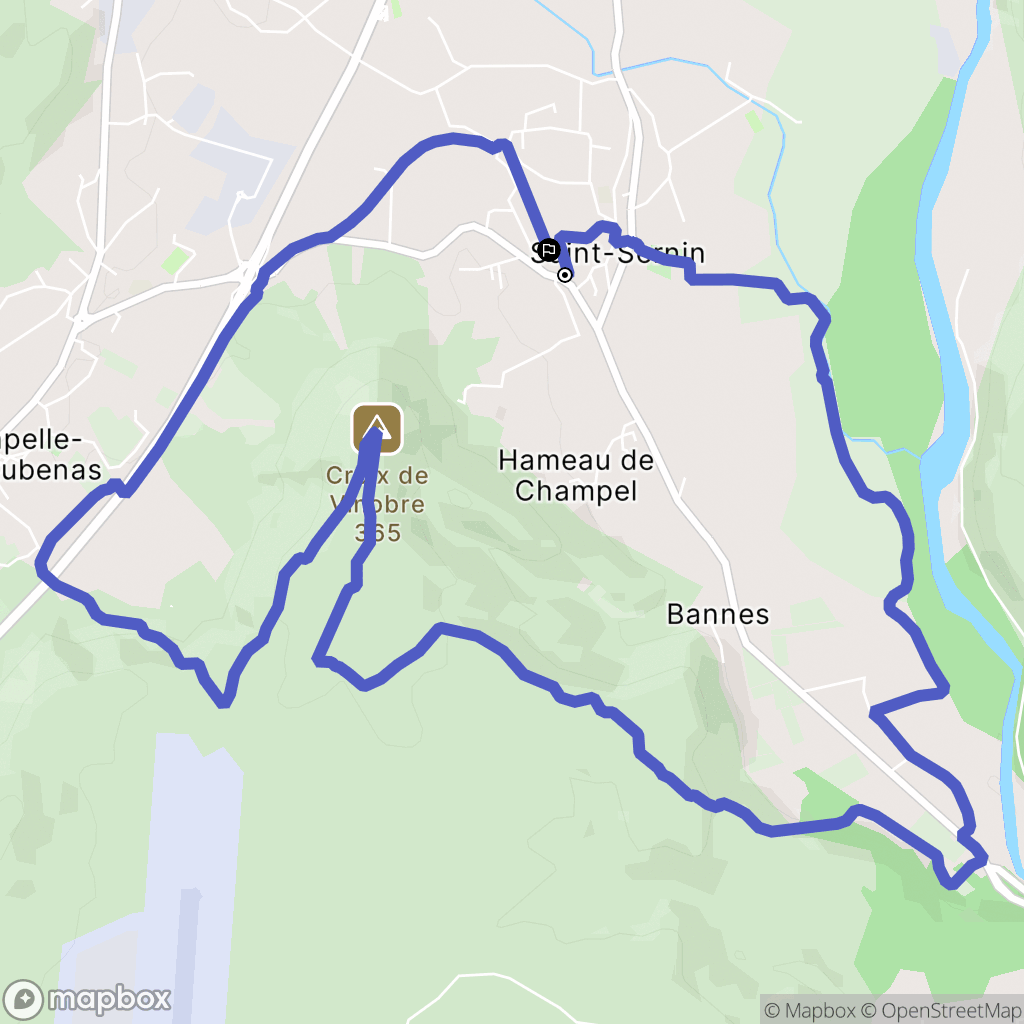 Saint-Sernin : carte du parcours de randonnée - France
