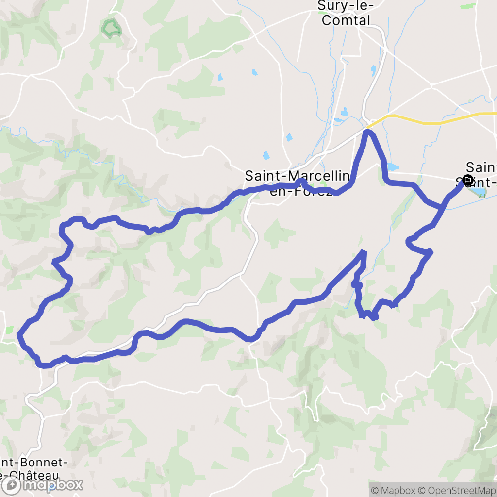 Saint-Just-Saint-Rambert : carte du parcours de randonnée - France