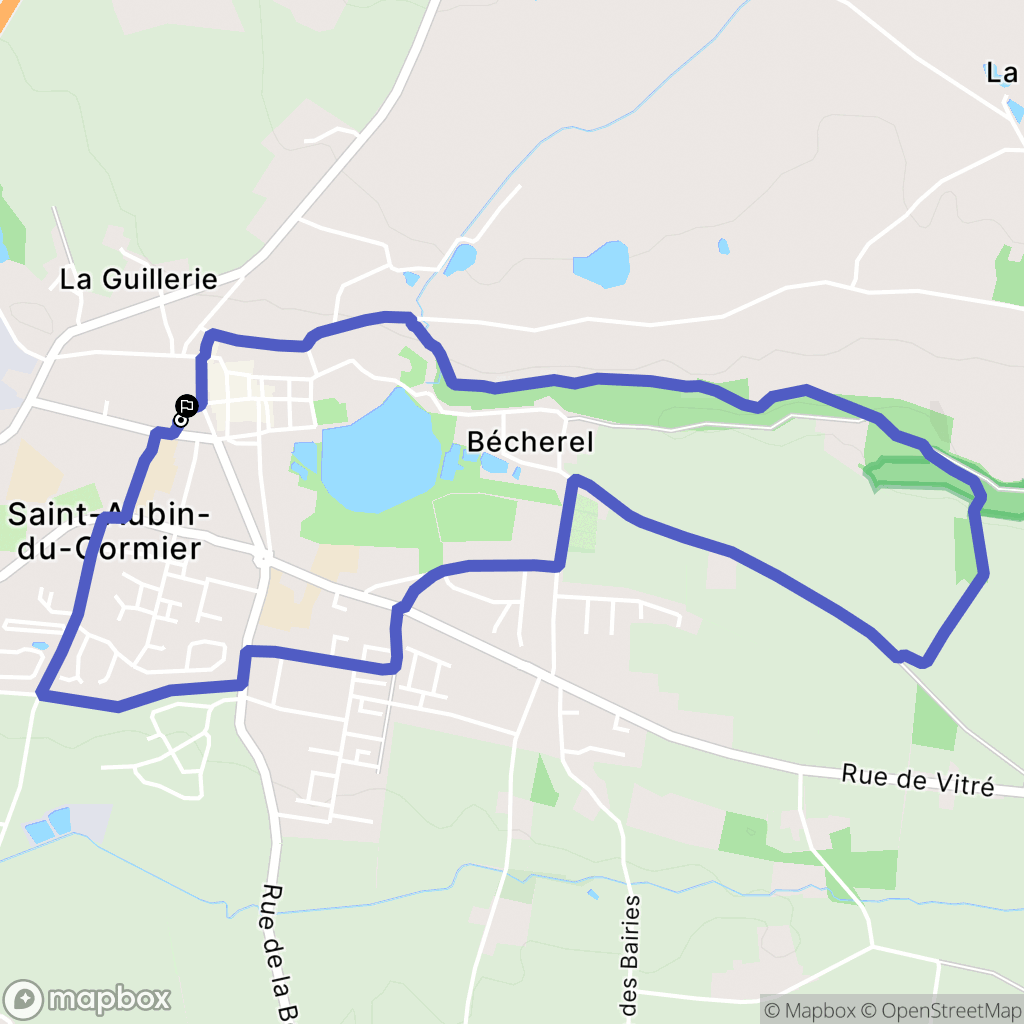Saint-Aubin-du-Cormier : carte du parcours de randonnée - France