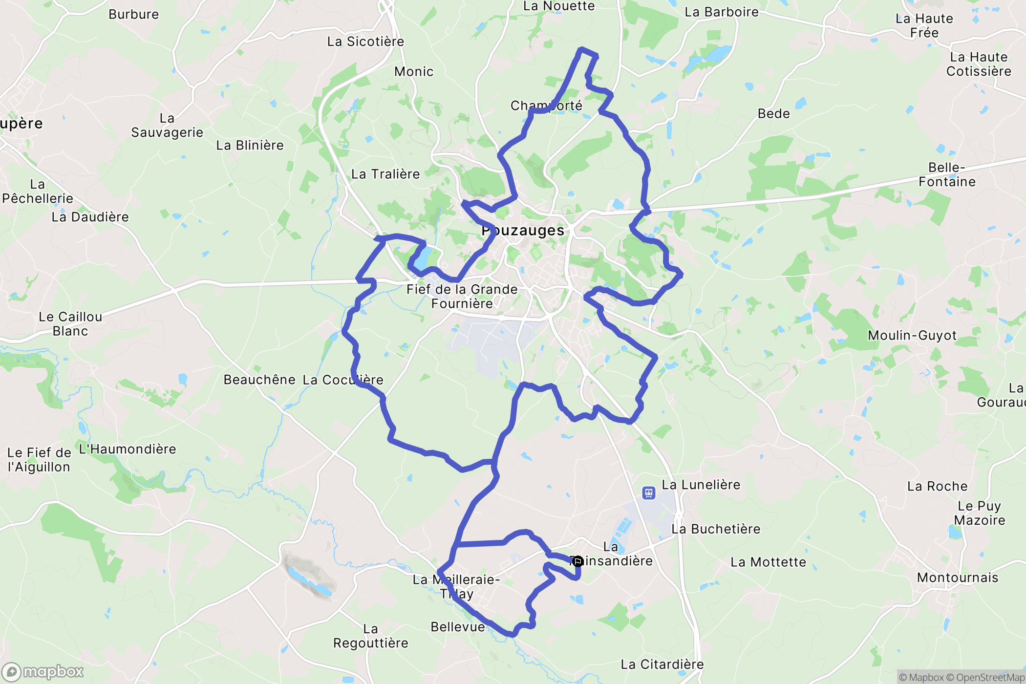 La Meilleraie-Tillay : carte du parcours de randonnée - France