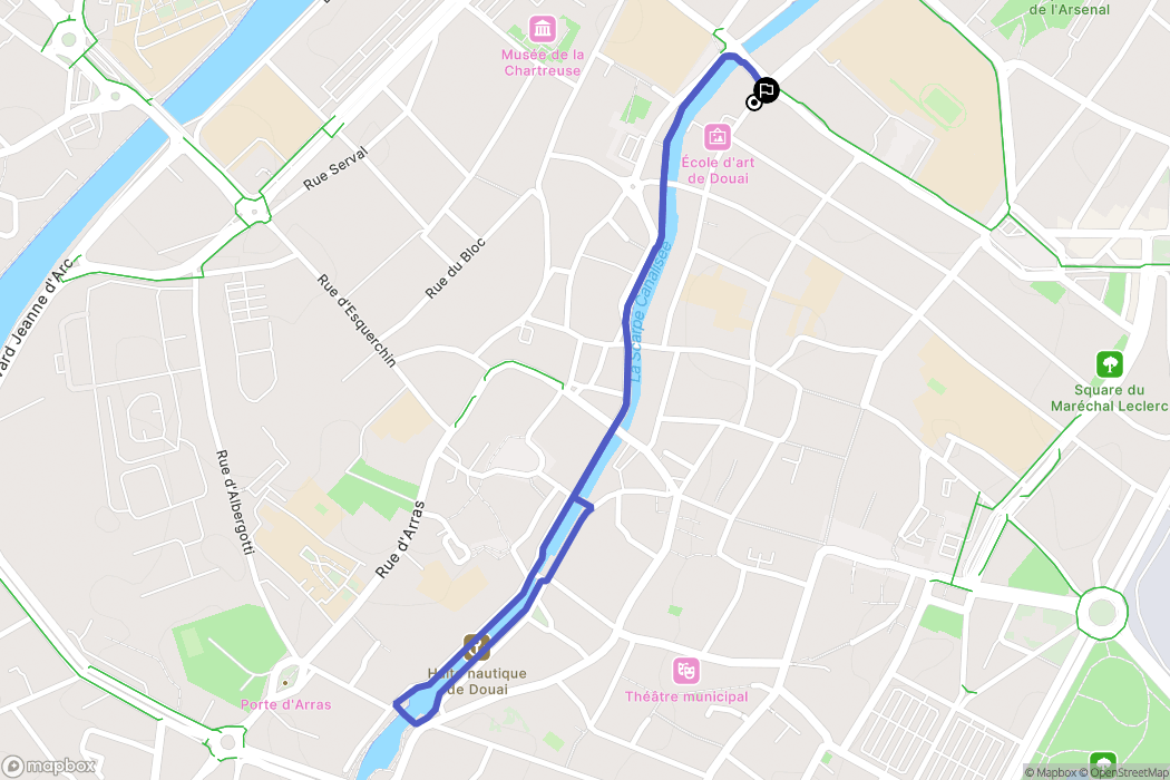 Douai : carte du parcours de randonnée - France