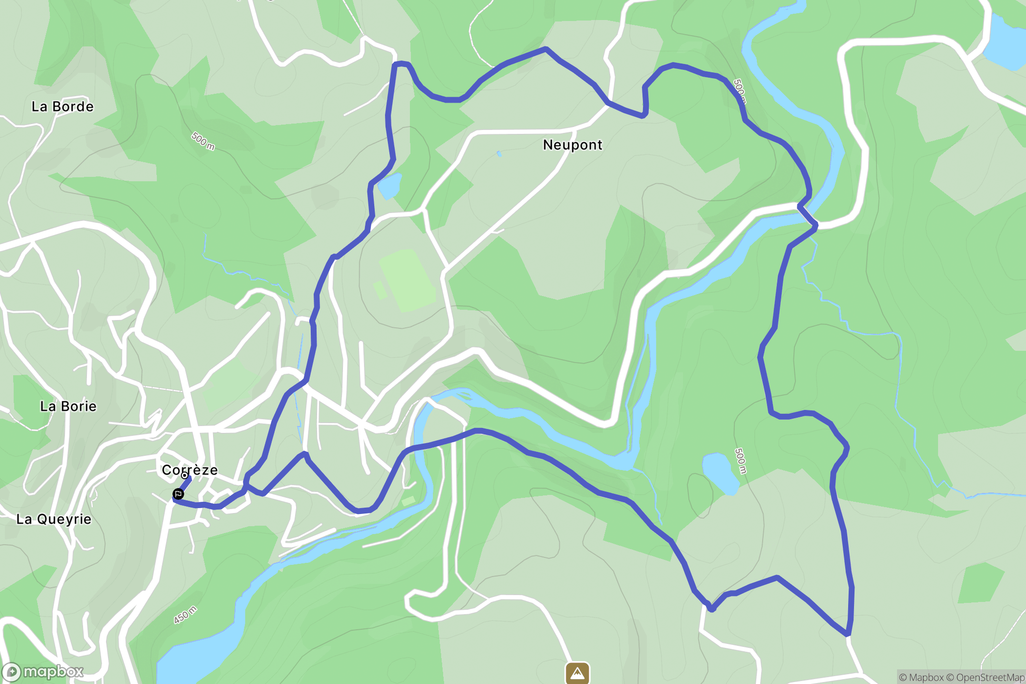 Corrèze : carte du parcours de randonnée - France