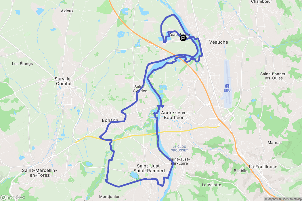 Veauchette : carte du parcours de randonnée - France